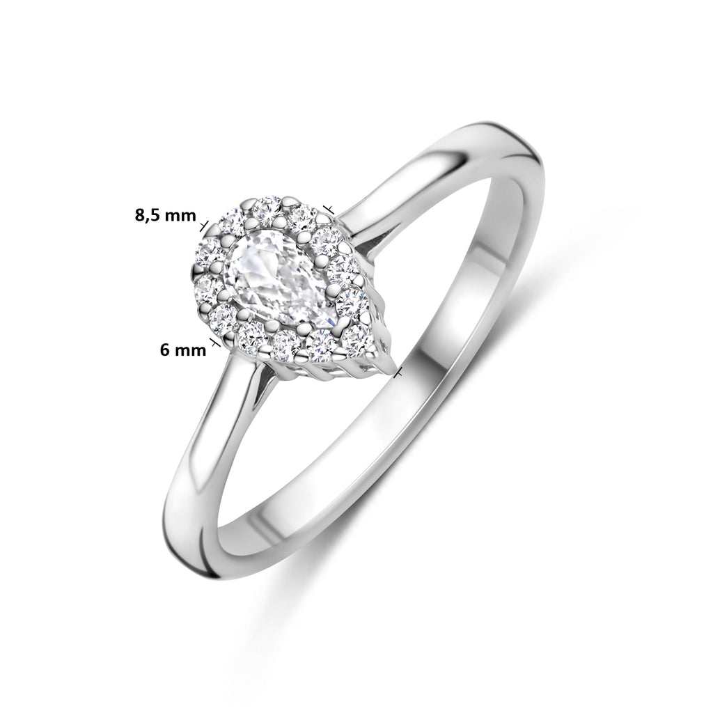 Ring Zirkonia Silber rhodiniert