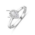Ring Zirkonia Silber rhodiniert