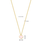 Halskette Herz rosa Emaille 36 - 38 - 40 cm 14K Gelbgold