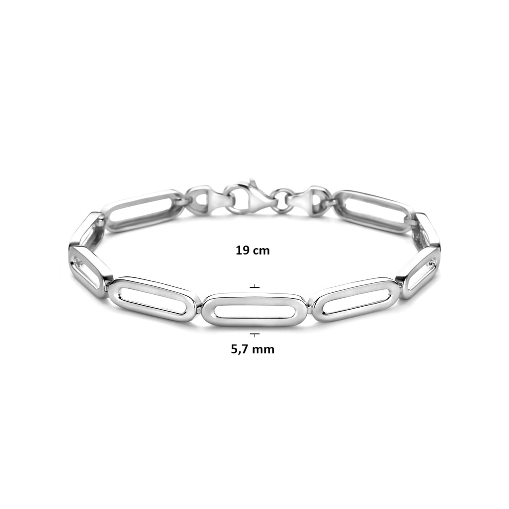 Armband poliert/matt 5,7 mm 19 cm Silber rhodiniert