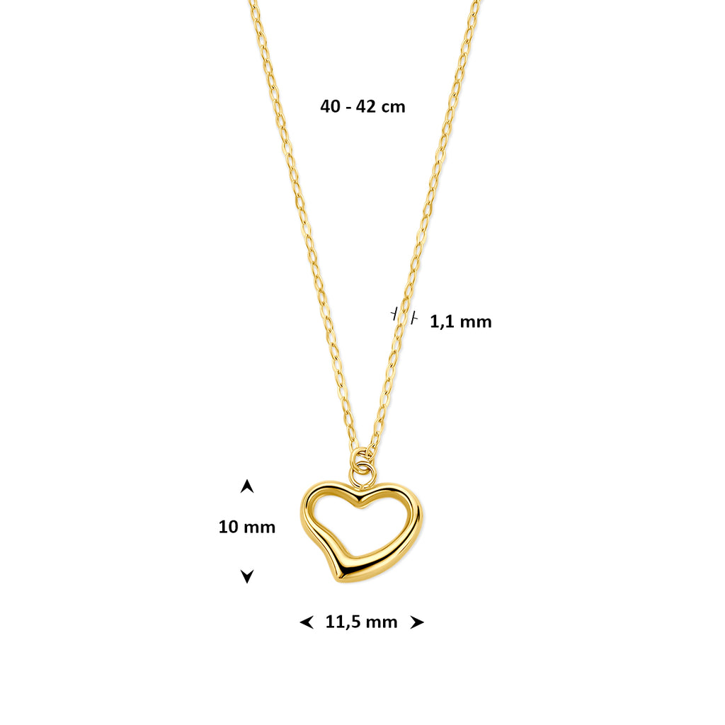 Halskette Herz 40 - 42 cm 14K Gelbgold