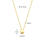 collier klaver 40 - 42 - 44 cm 14K geelgoud