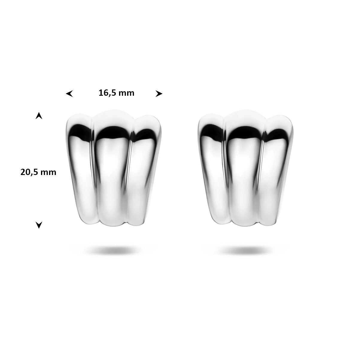 stekeroorringen 20,5 mm zilver gerhodineerd