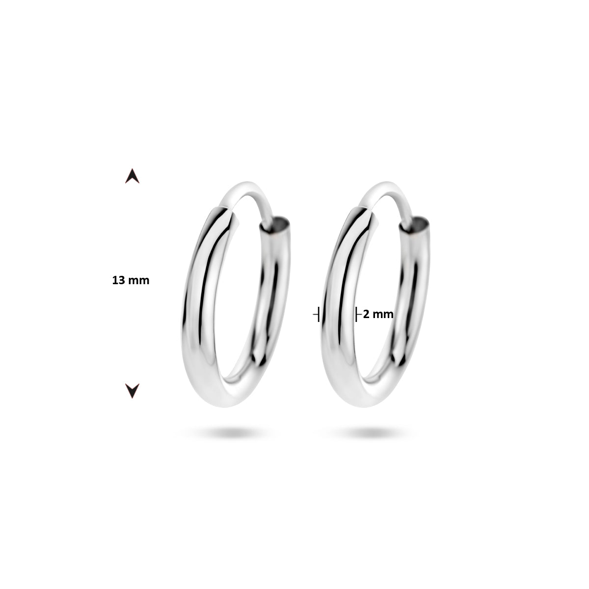 oorringen 1,8 mm ronde buis zilver gerhodineerd