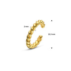 ear cuff 12,5 mm 1 micron zilver verguld (geel)