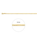 Gourmetkette breit 6-seitig geschliffen 2,6 mm massiv 14K Gelbgold