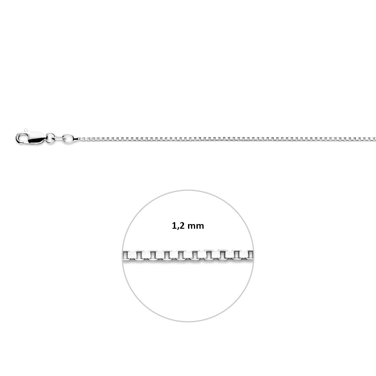 venetiaans 1,2 mm zilver wit
