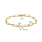 armband paperclip synth.parel 4,3 mm 18,5 cm ion plating edelstaal