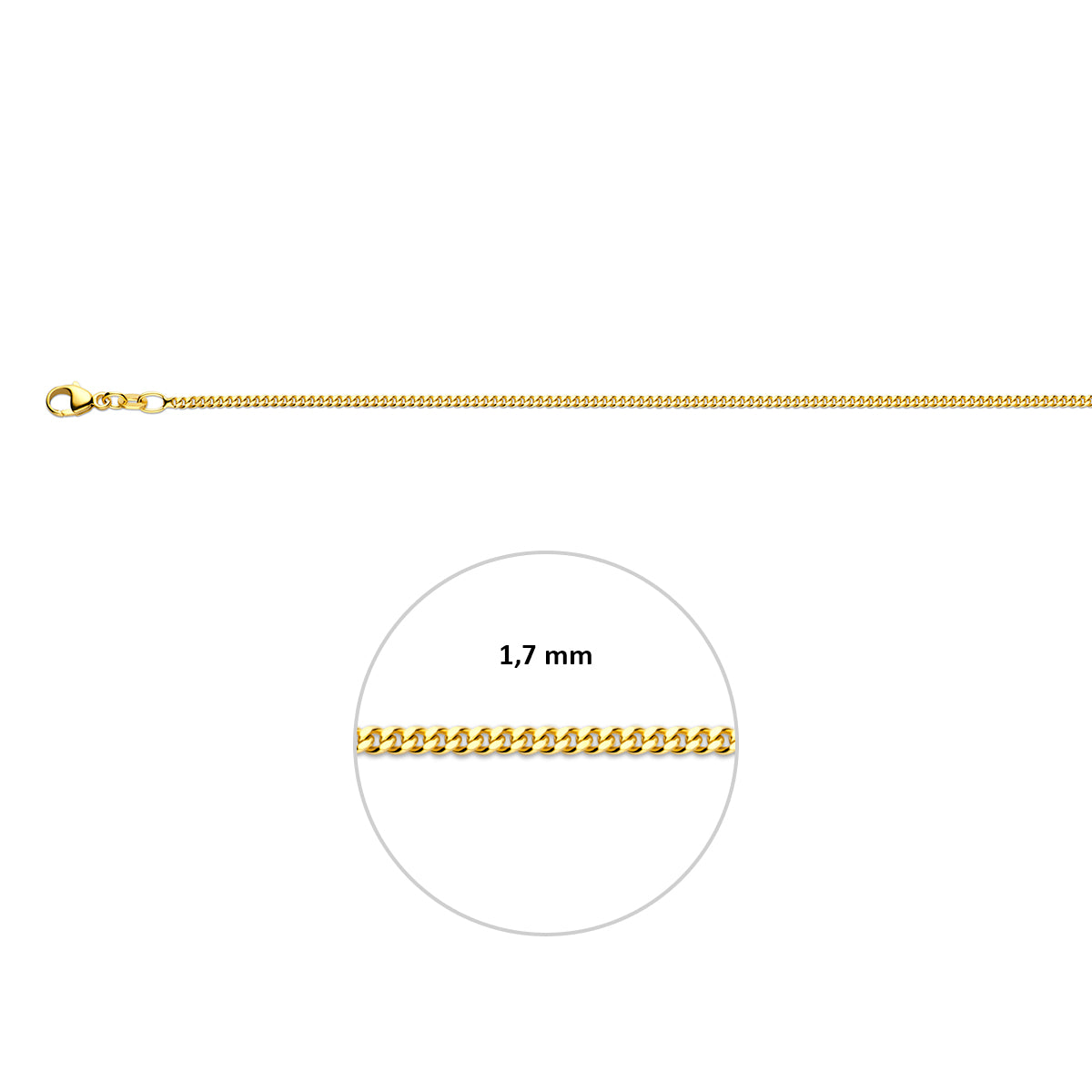 9k gourmette 1,7 mm 9K geel