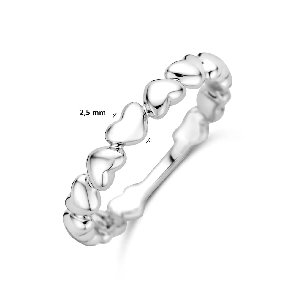 Ring Herzen Silber rhodiniert