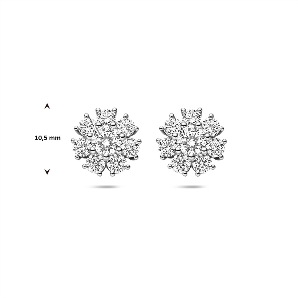 Ohrstecker Zirkonia 10,5 mm Silber rhodiniert