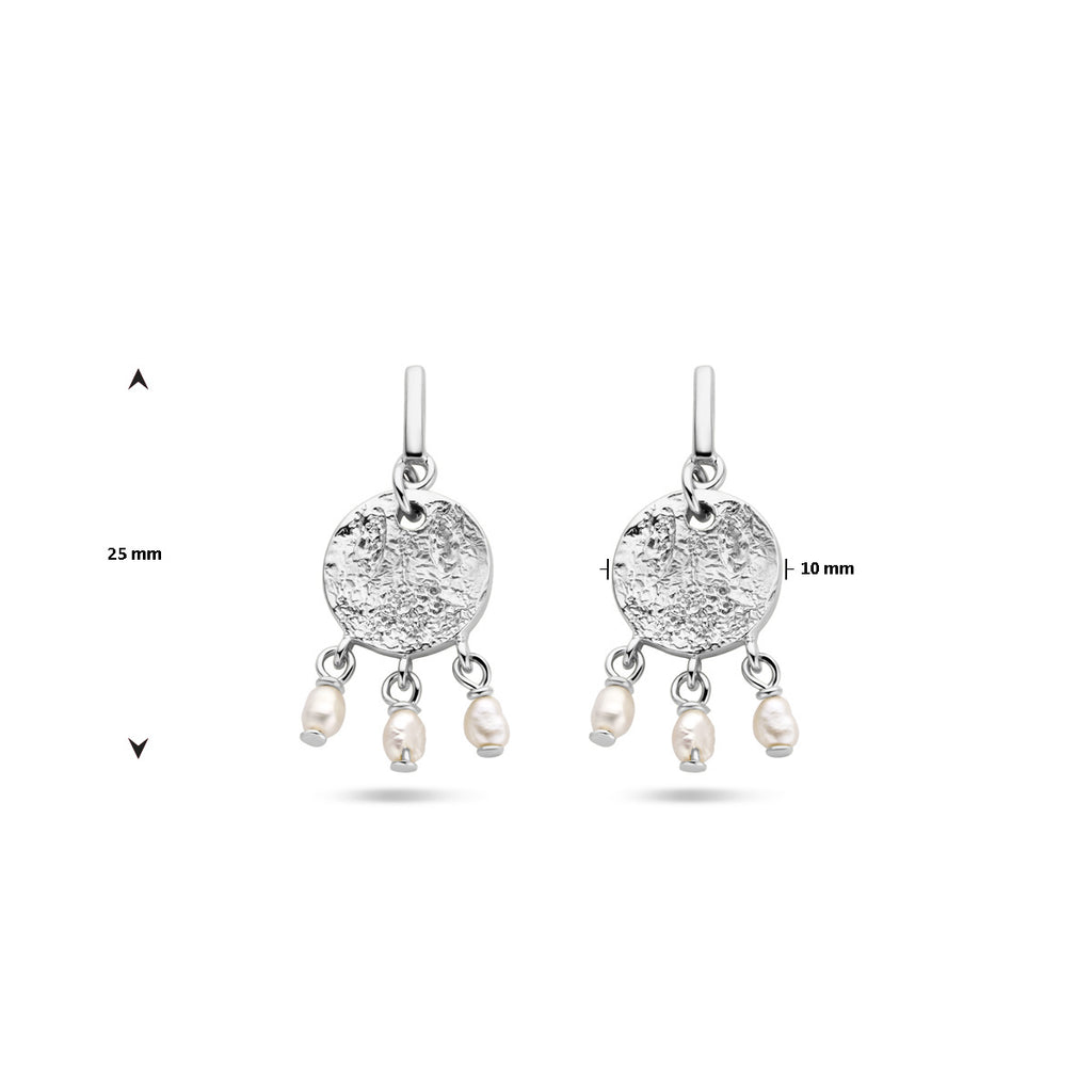 oorhangers parel zilver gerhodineerd
