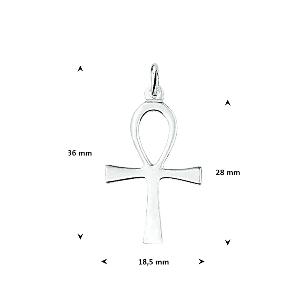 hanger ankh kruis zilver wit