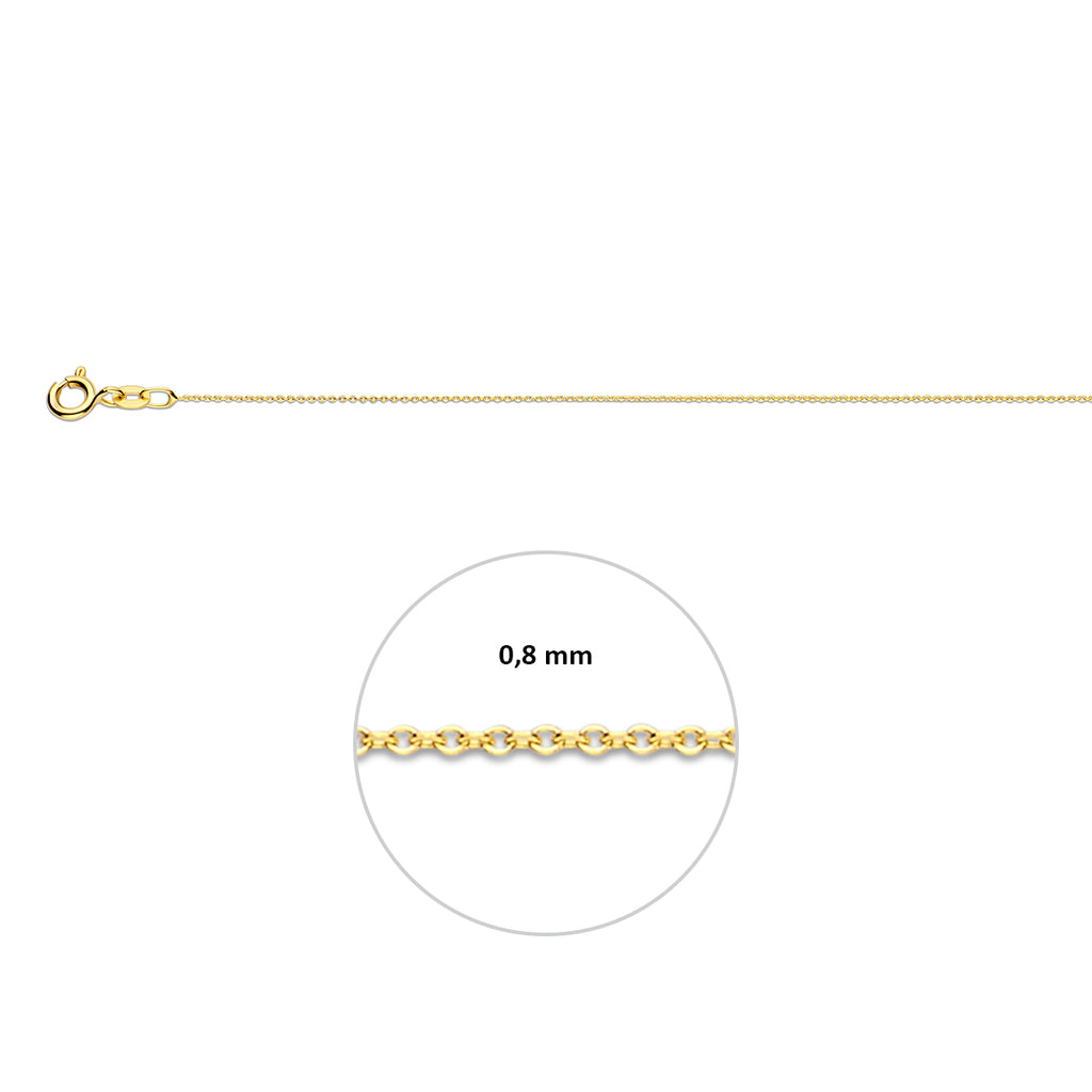 Ankerkette flach 0,8 mm 14K Gelbgold