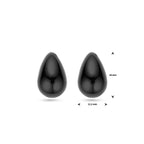 oorknoppen zwart emaille 1 micron 20 mm zilver verguld (geel)
