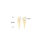 Ohrringe Perle 26 mm 1 Mikron vergoldet (gelb)