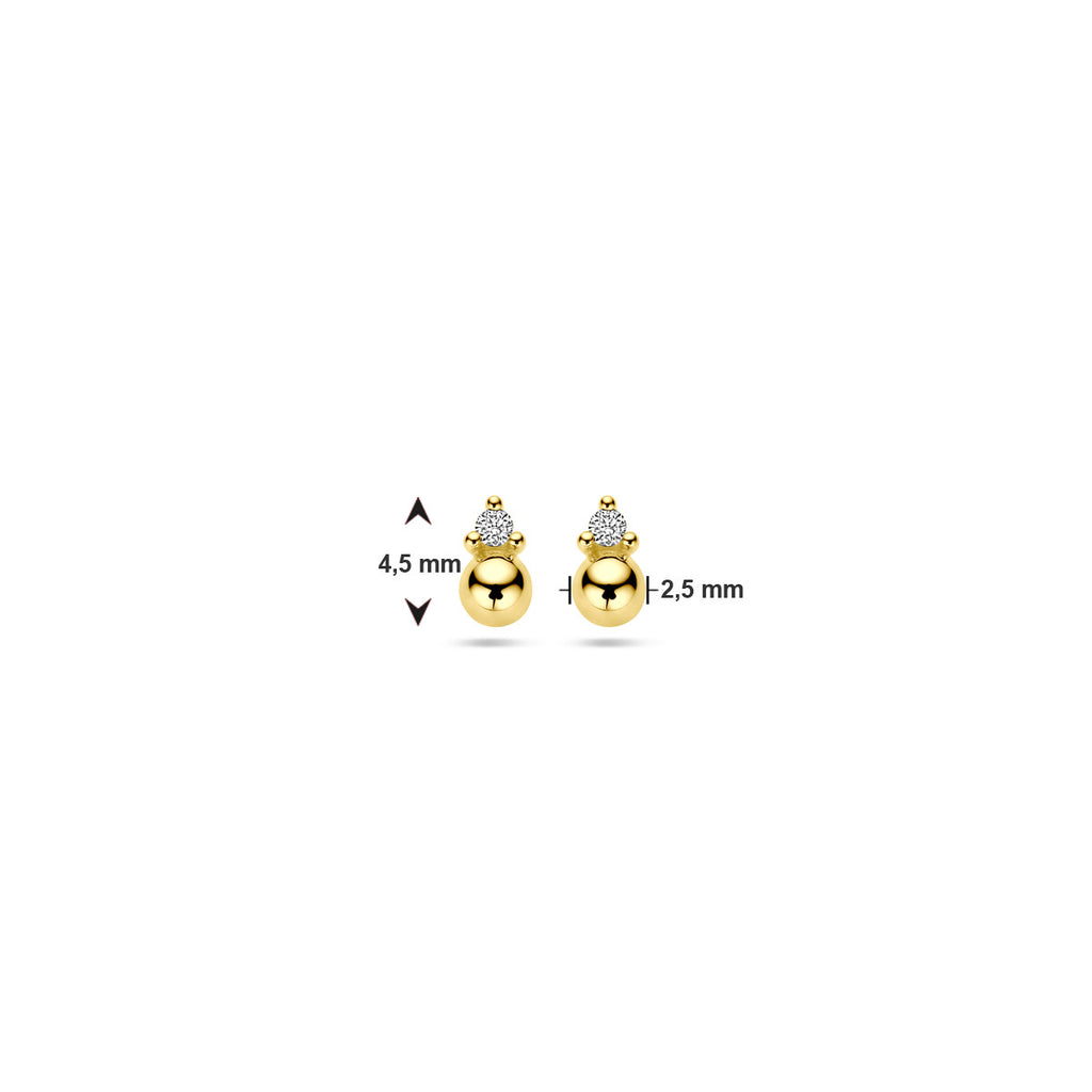 Ohrstecker Kugeldiamant 0,02 ct (2x 0,01 ct) h p1 14K Gelbgold