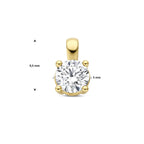 hanger lab grown diamant 0.50ct g vs 9,5 mm 14K geelgoud