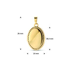 9k medaillon ovaal bolletjes 18,5 mm 9K geel - ovaal