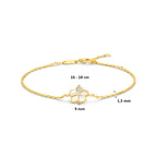 Armband Perlmutt Blume 16 - 18 cm 14K Gelbgold