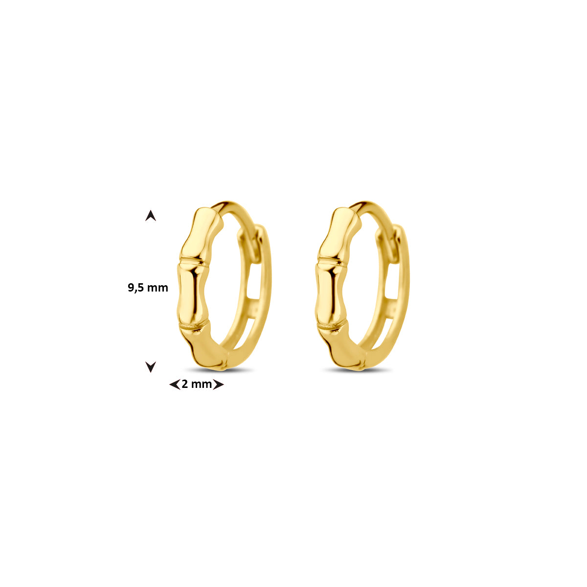 klapoorringen 9,5 mm 14K geelgoud