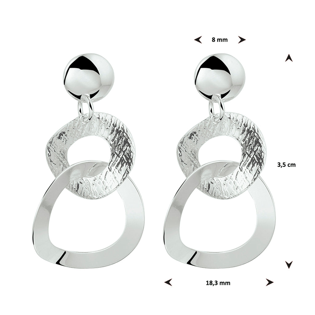oorhangers rondjes zilver gerhodineerd