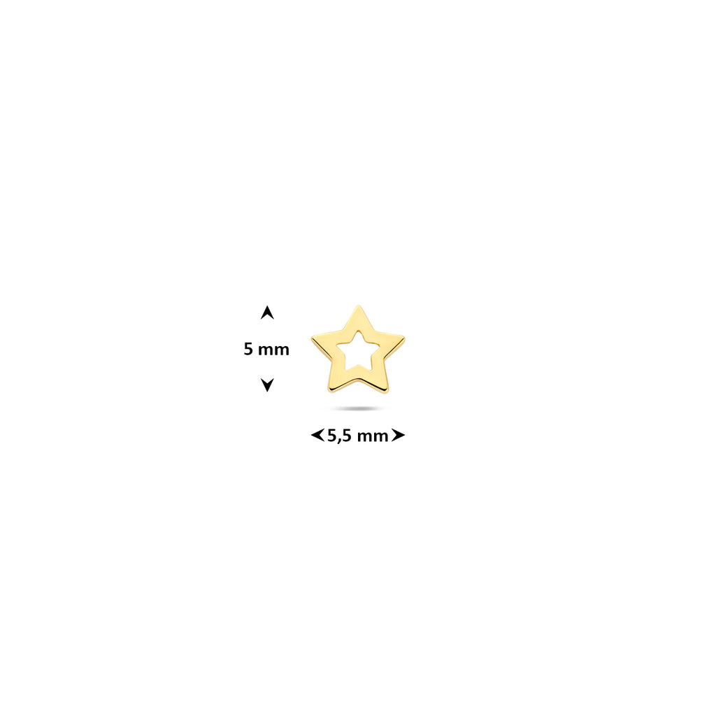 Flat Back Piercing Stern 5 mm 14K Gelbgold