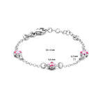 Armband Kleeblätter Emaille 11 + 2 cm Silber rhodiniert