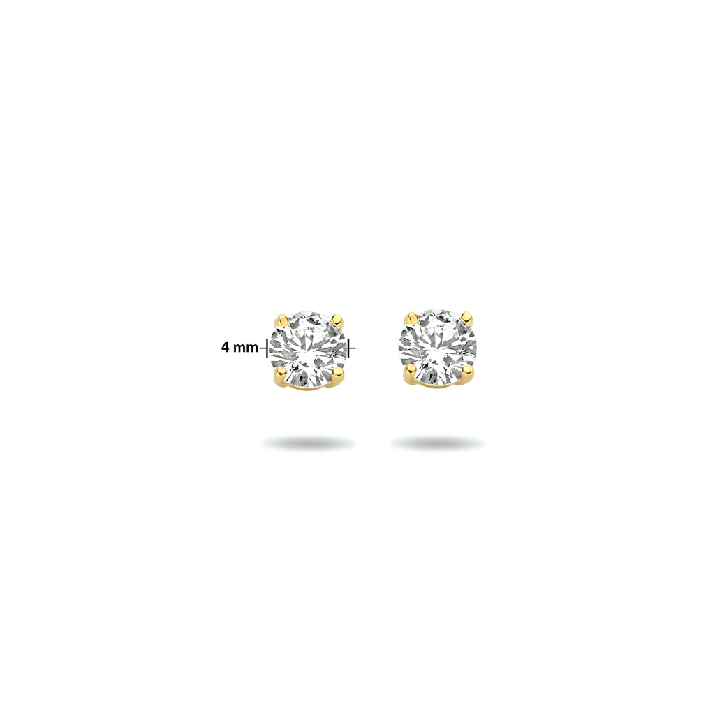 9 Karat Ohrstecker Zirkonia 9 Karat Gelbgold