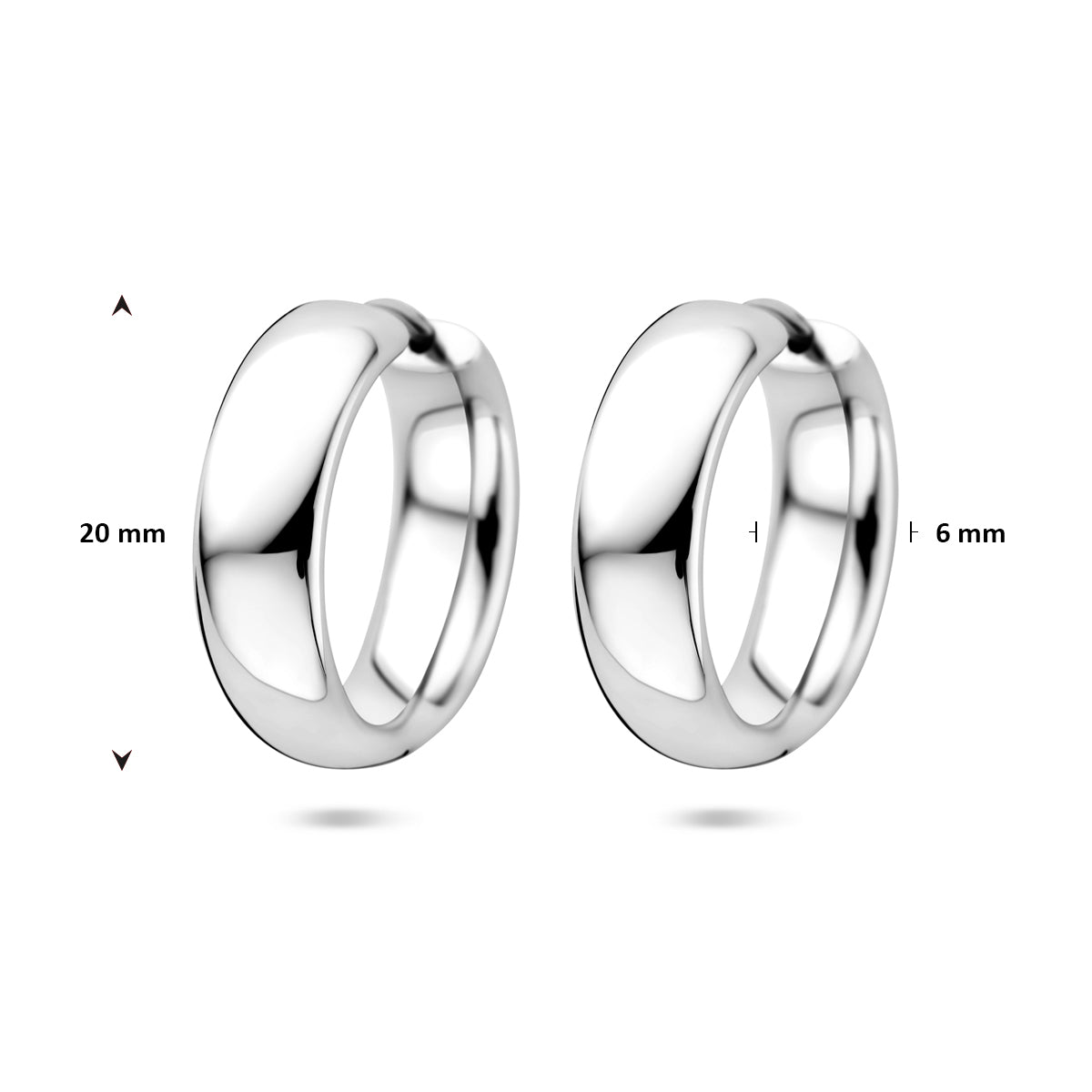 Klappcreolen 20 mm Silber rhodiniert