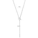 y-collier kapittelslot 39 cm zilver gerhodineerd