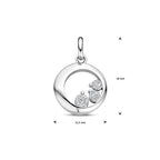 Anhänger Zirkonia 18 mm rhodiniertes Silber