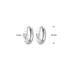 klapoorringen vlak 12 mm zilver gerhodineerd