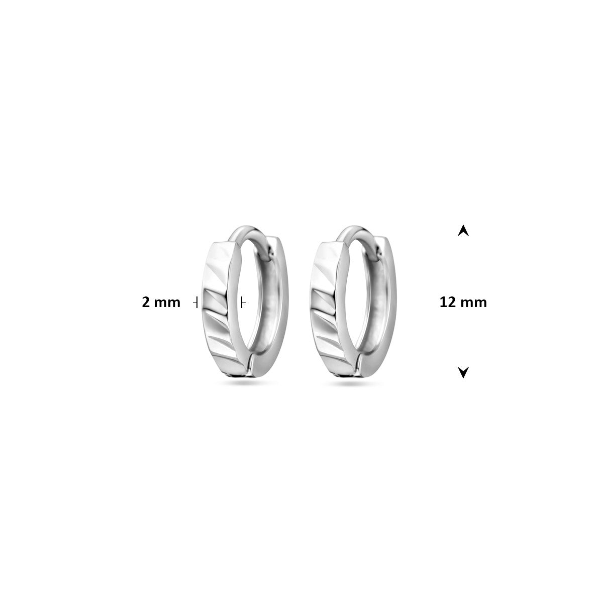 klapoorringen vlak 12 mm zilver gerhodineerd