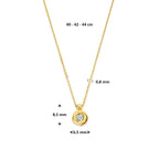collier lab grown diamant 0.1ct g vs 40 - 42 - 44 cm 14K geelgoud - rond