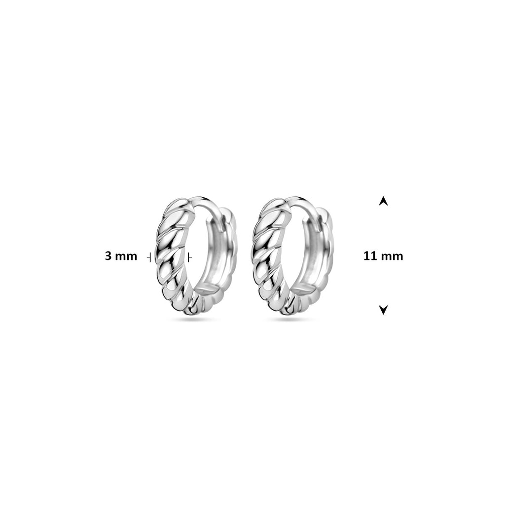 klapoorringen 11 mm zilver gerhodineerd