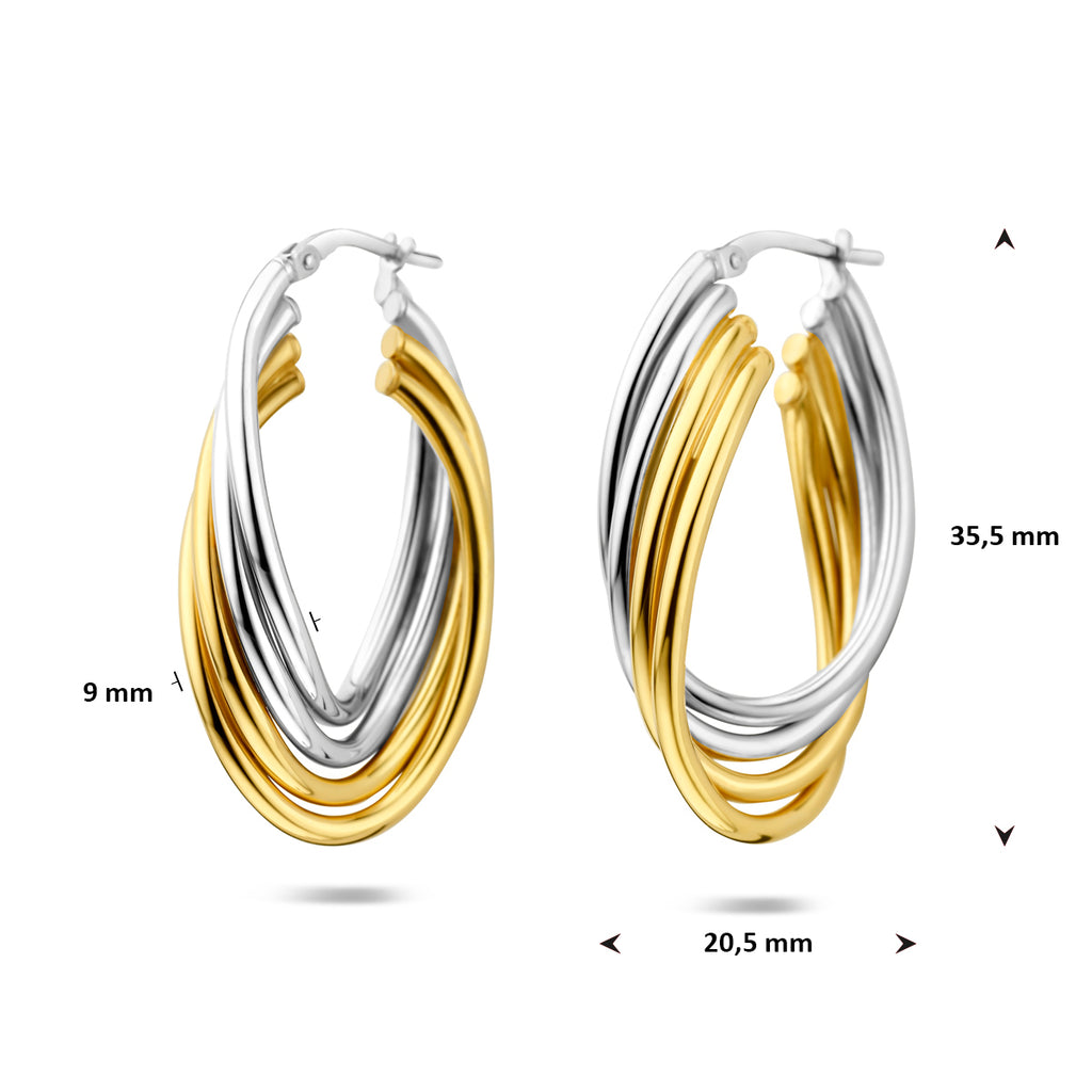 oorringen 35,5 mm 1 micron zilver verguld (geel/rhodium)