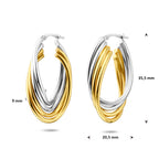 oorringen 35,5 mm 1 micron zilver verguld (geel/rhodium)