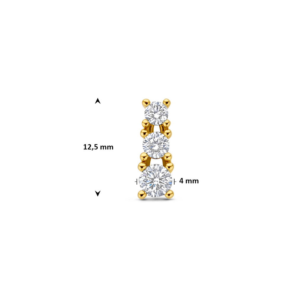 Anhänger Lab Grown Diamant 0,50 ct F VS 12,5 mm 14K Gelbgold