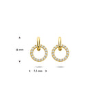Ohrhänger Zirkonia 11 mm 14K Gelbgold