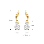 9k oorhangers zirkonia 15 mm 9K geel
