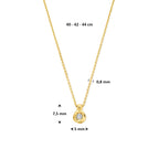 collier lab grown diamant 0.05ct g vs 40 - 42 - 44 cm 14K geelgoud - rond