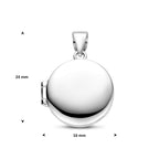 medaillon 16 mm zilver gerhodineerd