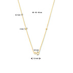 collier infinity en bolletjes 40 - 42 - 44 cm 14K geelgoud