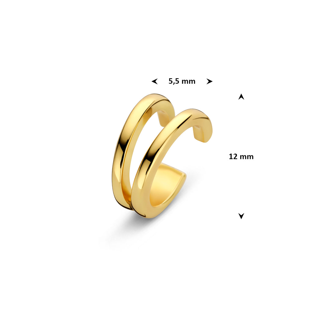 ear cuff 12 mm 1 micron zilver verguld (geel)