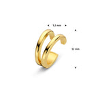 ear cuff 12 mm 1 micron zilver verguld (geel)