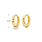 klapoorringen 13 mm 14K geelgoud