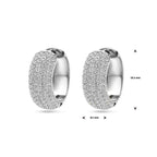 klapoorringen zirkonia 20,5 mm zilver gerhodineerd