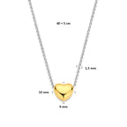 collier hart 1,5 mm 40 + 5 cm 3 micron zilver verguld (geel/rhodium)
