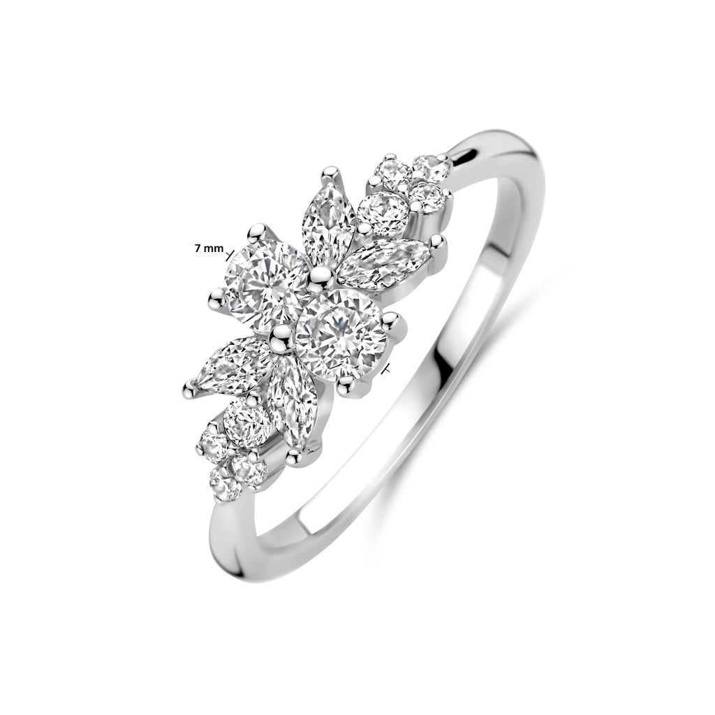 ring zirkonia zilver gerhodineerd